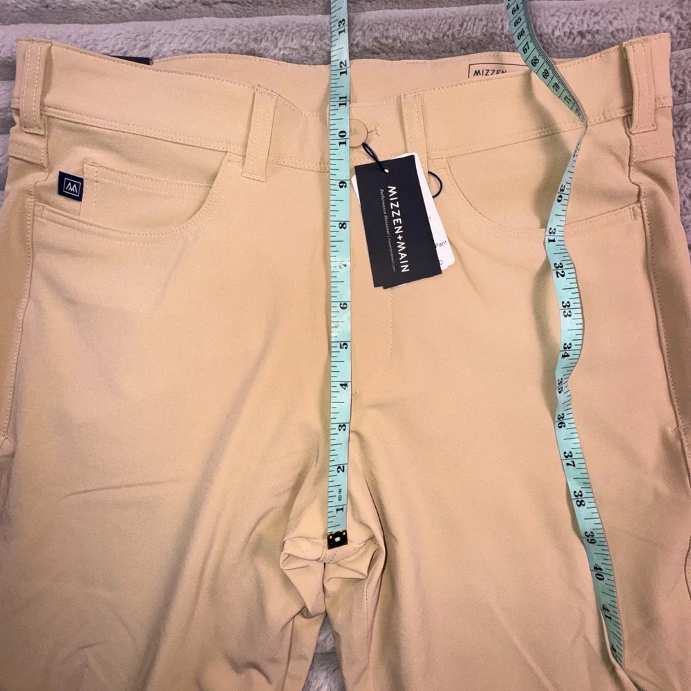 Mizzen+Main Helmsman Pants Mens 30x32 Chino Khaki Stretch Slim Fit Tapered‎ Leg